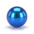 Shiny blue metallic sphere reflecting light against a plain background Royalty Free Stock Photo