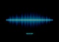 Shiny blue music waveform