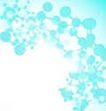 Shiny blue scientific background with molecules