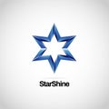 Shiny Blue Star Logo Symbol Icon Royalty Free Stock Photo