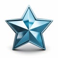 a shiny blue star on a white background Royalty Free Stock Photo