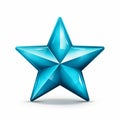 a shiny blue star on a white background Royalty Free Stock Photo