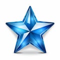 a shiny blue star on a white background Royalty Free Stock Photo