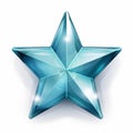 a shiny blue star on a white background Royalty Free Stock Photo