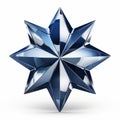 a shiny blue star on a white background Royalty Free Stock Photo