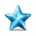 a shiny blue star on a white background Royalty Free Stock Photo