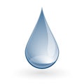Shiny Blue water drop on white. Vector illustration Royalty Free Stock Photo