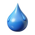 A shiny blue water droplet isolated on white background Royalty Free Stock Photo