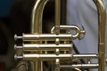 Shiny brass wind instrument