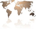 Shiny bronze World map