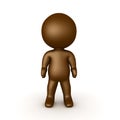 Shiny brown 3D Character standing still