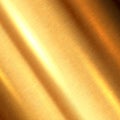 Shiny brushed metallic gold background texture. Bright polished metal bronze brass plate. Sheet metal glossy gold Royalty Free Stock Photo