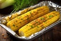 shiny, butter-slathered roasted corn cob Royalty Free Stock Photo