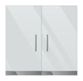 Shiny cabinet. Realistic doors. House interior furniture