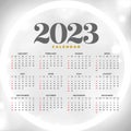 shiny 2023 calendar grey template for new year