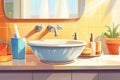 a shiny ceramic bathroom sink, factory fresh Royalty Free Stock Photo