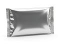 A shiny chocolate bar wrapped in metallic foil against a white background Royalty Free Stock Photo