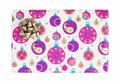 Shiny christmas gift with ribbon wrapped in a colorful paper Royalty Free Stock Photo