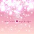 Shiny Christmas and New Year background with snowflakes, light, stars. Vector Illustration. Xmas Royalty Free Stock Photo