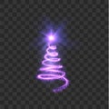 Shiny christmas tree with shining star on top vector background