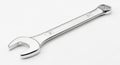 Shiny Chrome Combination Wrench Tool on White Background spanner hardware Royalty Free Stock Photo