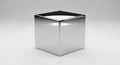 Shiny chrome cube on white background isolated on white background Royalty Free Stock Photo