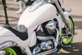 Shiny chrome motorcycle engine block Royalty Free Stock Photo