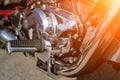 Shiny Chrome Motorcycle Engine Close-up