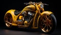 Shiny chrome motorcycle, speed, luxury, elegance, modern, , yellow generated by AI