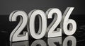 Shiny chrome numbers representing the year 2026 Royalty Free Stock Photo