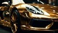 Shiny chrome sports car, modern elegance illuminated generated by AI