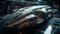 Shiny chrome sports car reflects modern elegance and speed