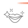 Shiny clean smile dental line vector icon