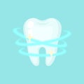 Shiny clean tooth, cute colorful vector icon illustration