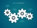 Shiny cog wheel infographic for Business. Royalty Free Stock Photo