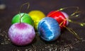 Shiny colored Christmas decorations