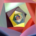 Shiny colorful pentagon tunnel illustration