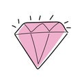 Shiny colorful diamond vector illustration doodle cartoon drawing Royalty Free Stock Photo