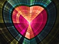 Shiny colorful fractal heart Royalty Free Stock Photo