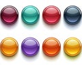 Shiny Colorful Glossy Buttons Round Web Icons App Interface Design Elements Royalty Free Stock Photo