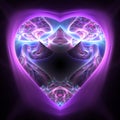 Shiny colorful heart on dark background