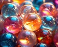 Shiny colorful rainbow glass marble balls in a Mesmerizing pattern Royalty Free Stock Photo