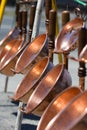 Shiny copper handmade pots