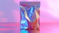 Iridescent Foil Pouch on Vibrant Background