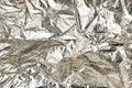 Shiny crumpled aluminum foil texture background Royalty Free Stock Photo