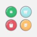 Shiny cute web buttons flat design vector Royalty Free Stock Photo