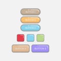 Shiny cute web buttons flat design vector Royalty Free Stock Photo