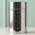 Shiny Cylindrical Container with Star Design Royalty Free Stock Photo
