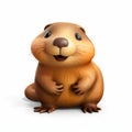 Shiny 3d Beaver Cartoon Icon For Nintendo - High Resolution Rendering