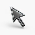 Shiny 3D Chrome Mouse Cursor Arrow Pointer Click Royalty Free Stock Photo